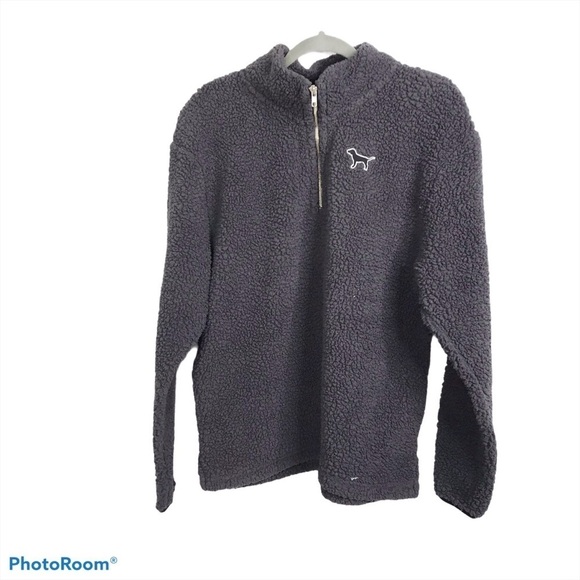 Victoria’s Secret Pink Grey teddy bear Sherpa - Picture 1 of 6